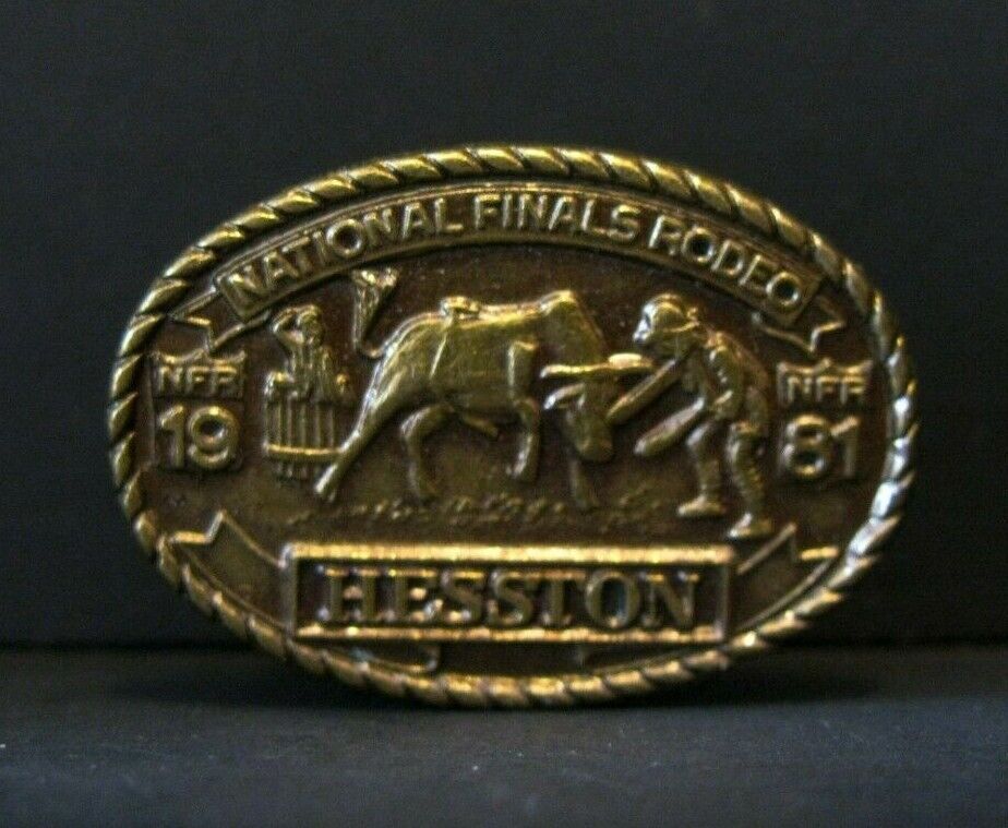 *Hesston 1981 NFR National Finals Rodeo BULL RIDING CLOWNS Hat Lapel Pin Tie Tac