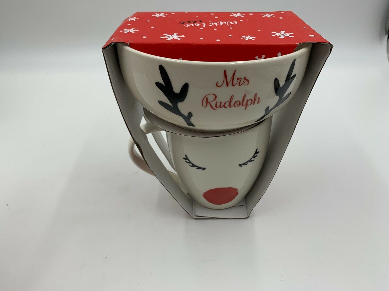 Eaton Fine Dining Christmas Mrs. Rudolph Bowl & Mug Set AA01B30001