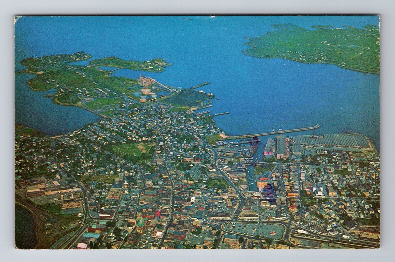 Salem MA- Massachusetts, Aerial View of the City, Souvenir Vintage Postcard
