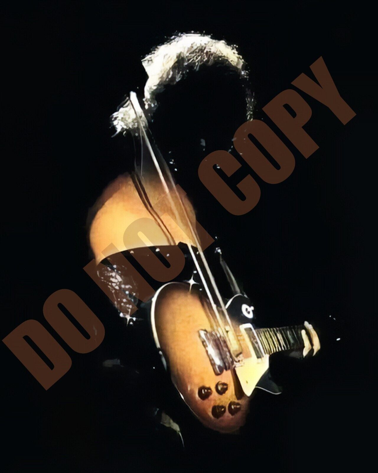 Jimmy Page Led Zeppelin Playing Guitar With Violin Bow In Concert 8x10 Photo