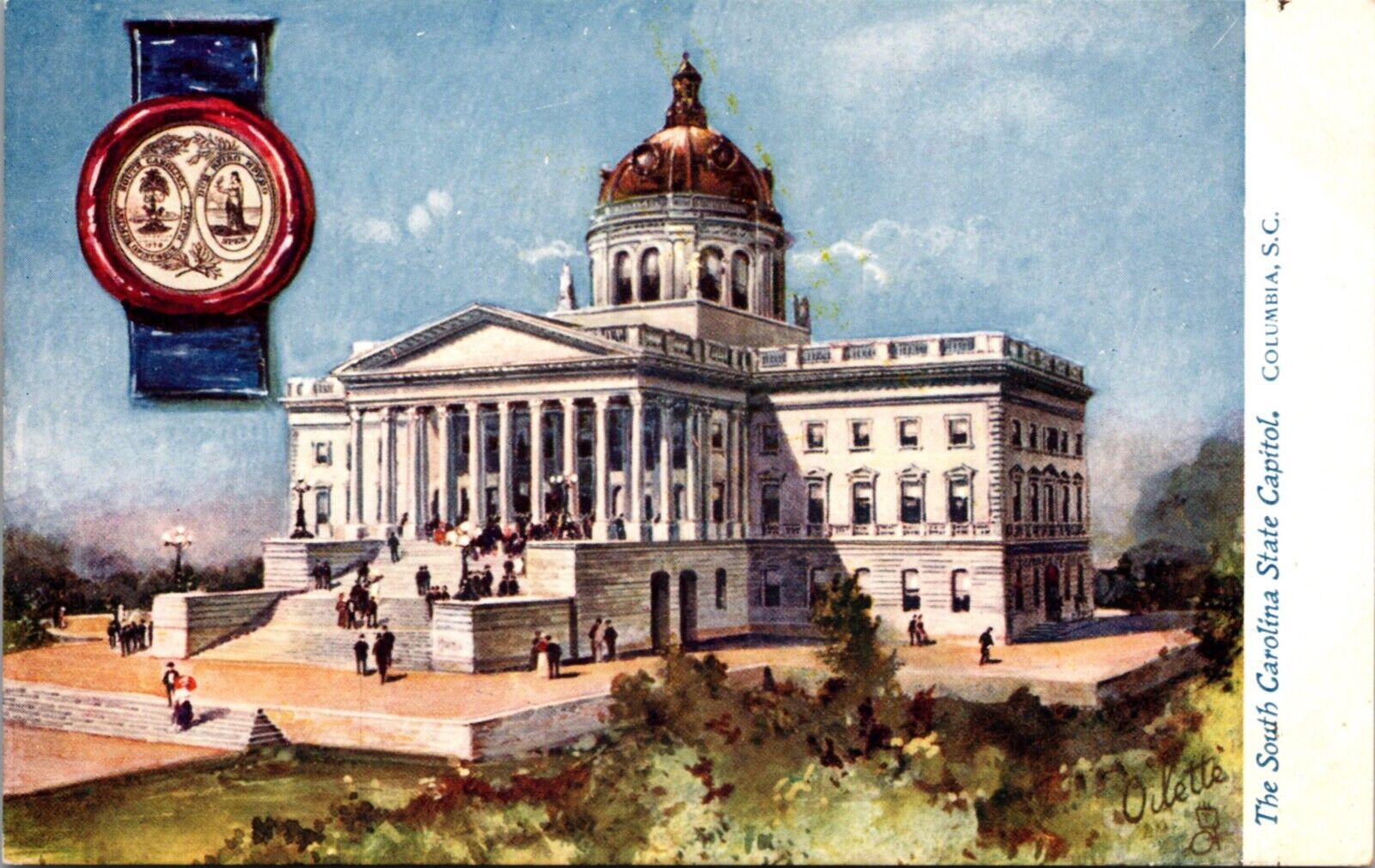 Oilette State Capitols Postcard South Carolina State Capitol in Columbia Unused