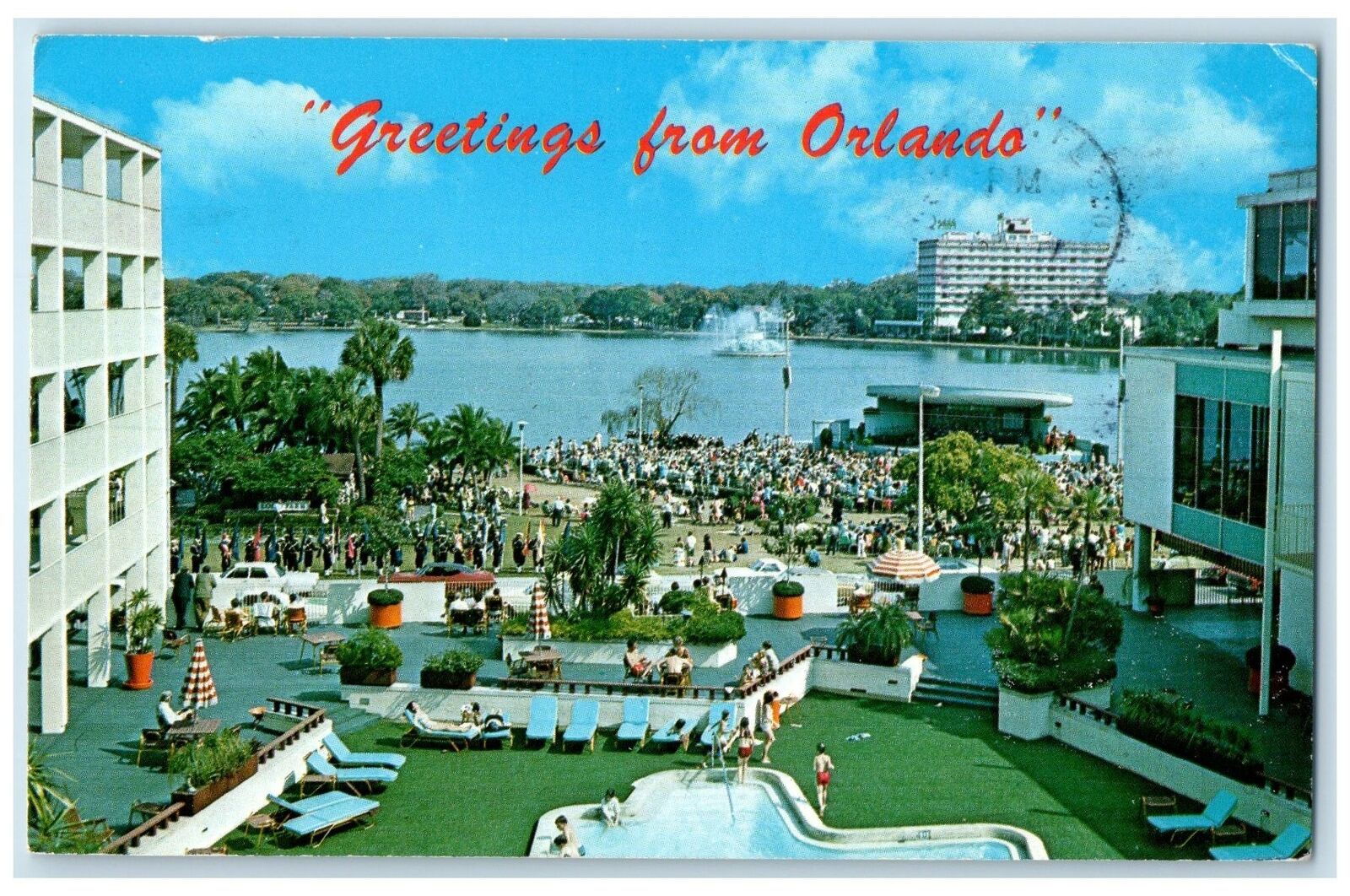 1976 Greetings From Orlando Florida FL Musical Entertainments On Sunday Postcard