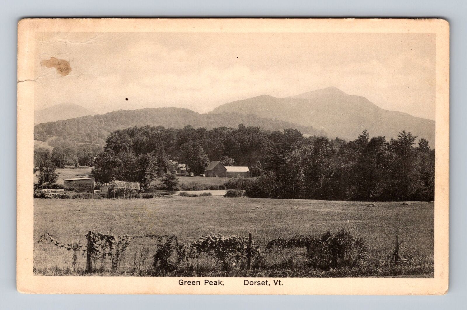 Dorset VT-Vermont, Panoramic View Green Peak, Antique Vintage Postcard