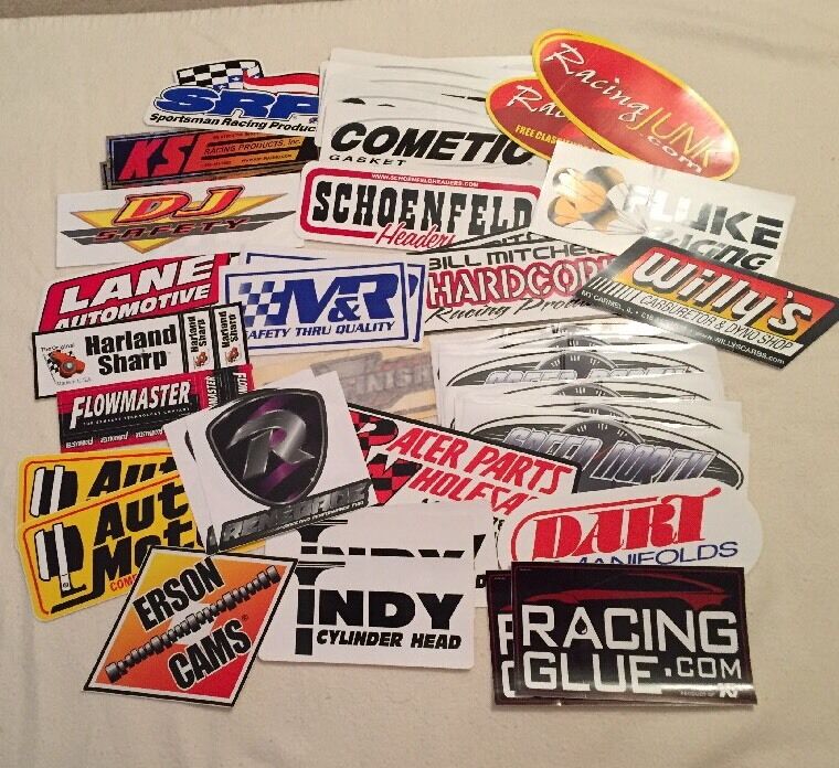 Auto Racing Decals Lot-over 145-Decals Collected Over Many Years Look At Pics