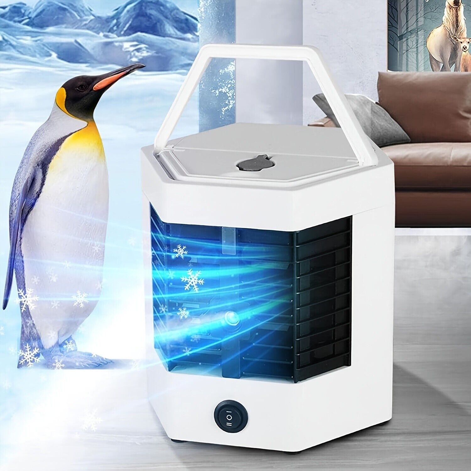 Mini Portable Water-Cooled Air Conditioner Fan - Efficient Cooling & Humidifying