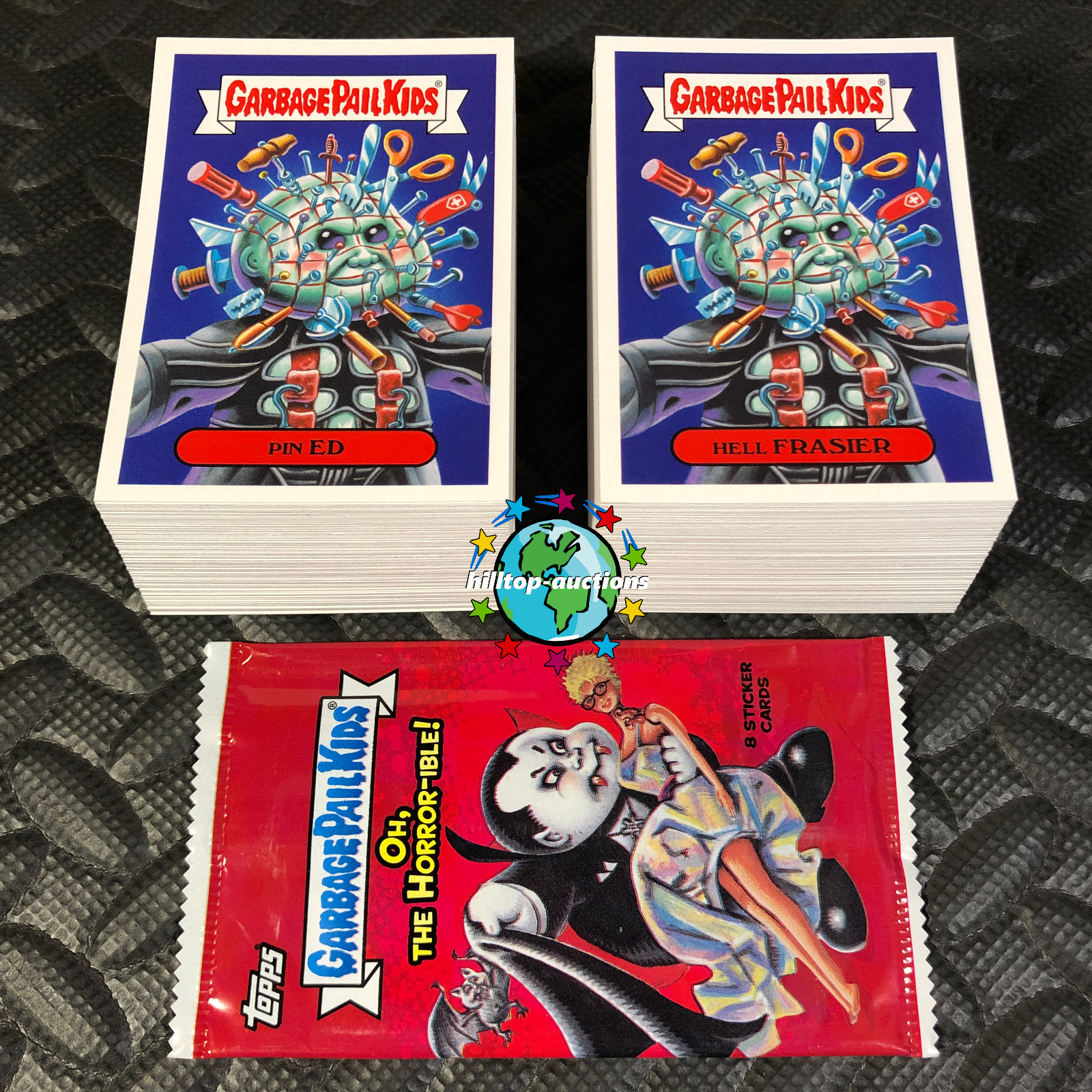 GARBAGE PAIL KIDS OH, THE HORROR-IBLE 2018 COMPLETE 200-CARD BASE SET +WRAPPER