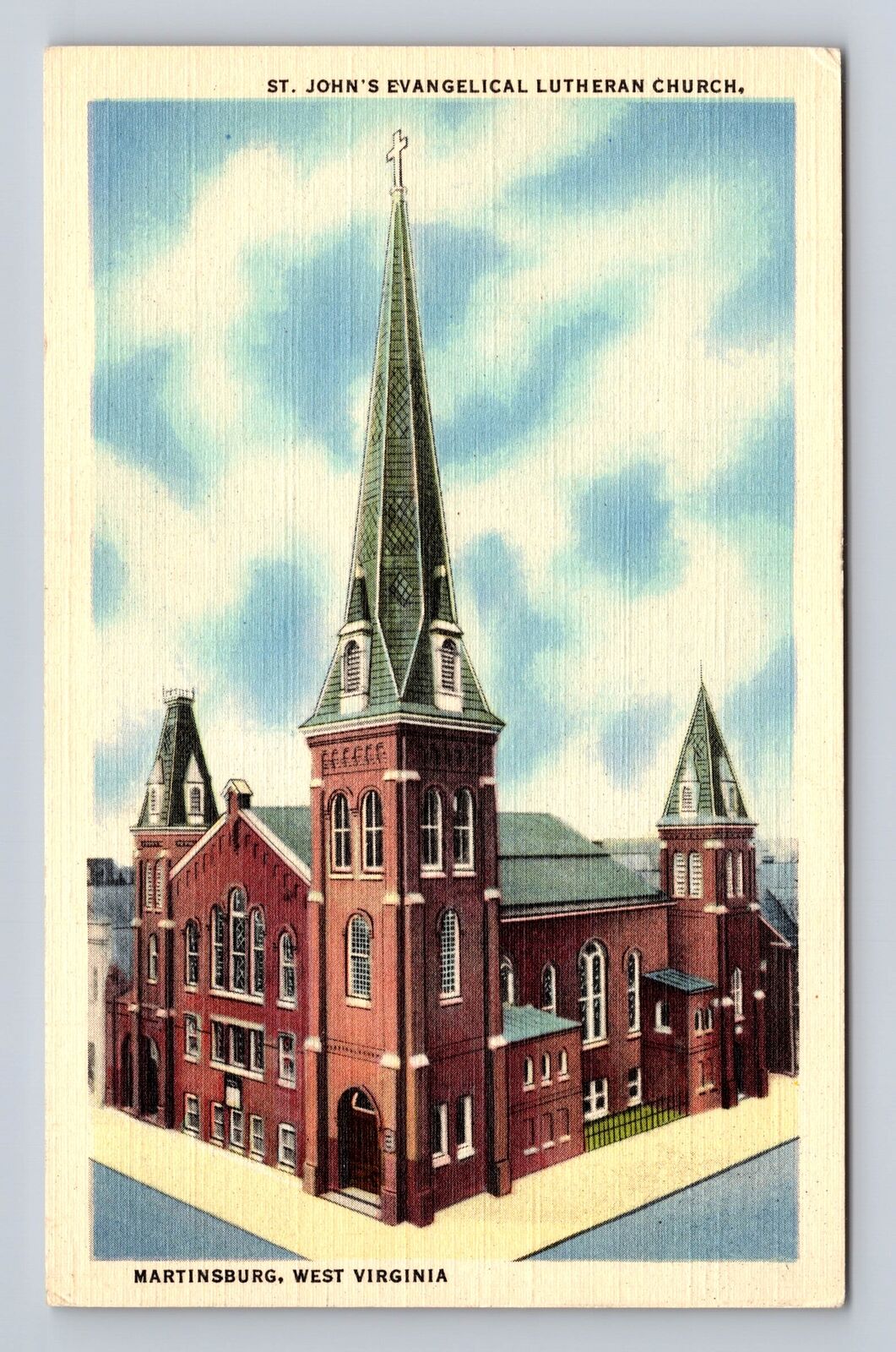 Martinsburg WV-West Virginia, St John\'s Evangelical Church, Vintage Postcard