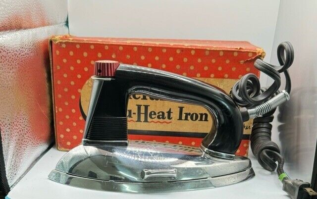 Vintage General Mills Betty Crocker Tru-Heat Iron In Original Box W/Manual 