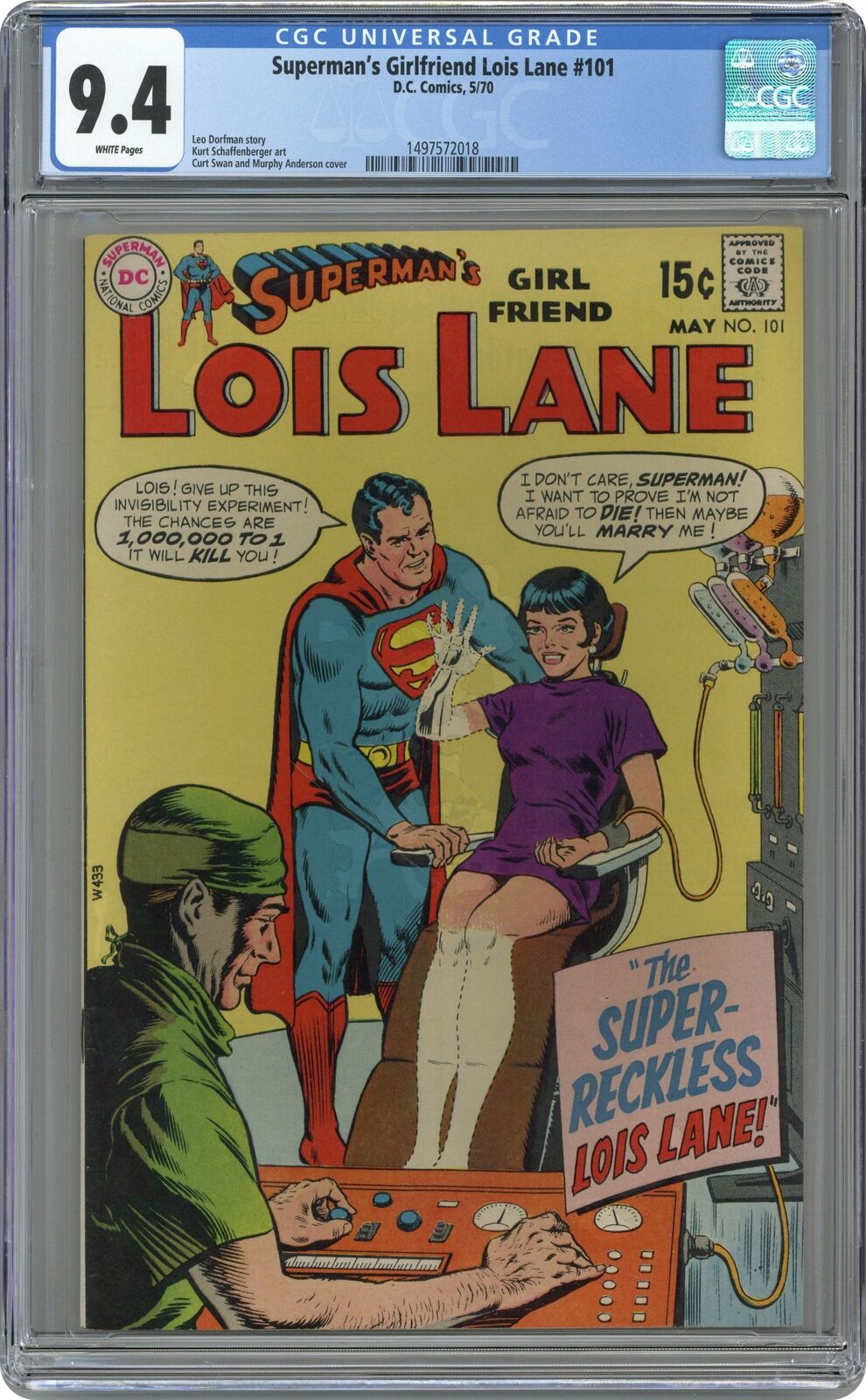 Superman\'s Girlfriend Lois Lane #101 CGC 9.4 1970 1497572018
