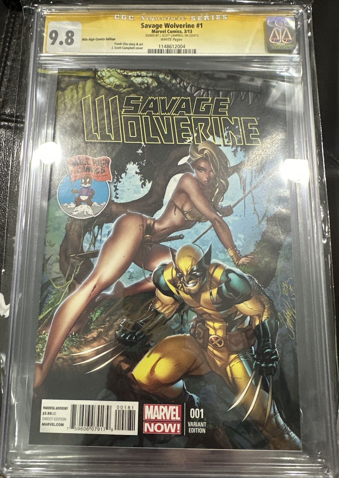 Savage Wolverine #1-Rare SIGNED J Scott Campbell Variant; CGC 9.8 Sig Series