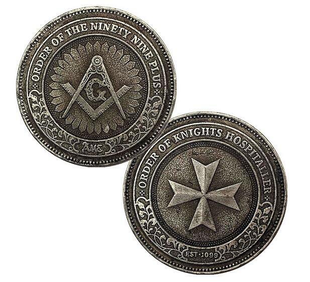 Freemasonry Masonic Order of the Knights Hospitaller Ninety Nine Plus Medal Coin