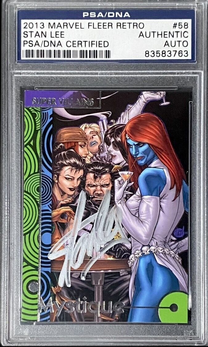 Mystique 2013 Marvel Fleer Retro #58 STAN LEE Signed Auto - PSA/DNA Autograph