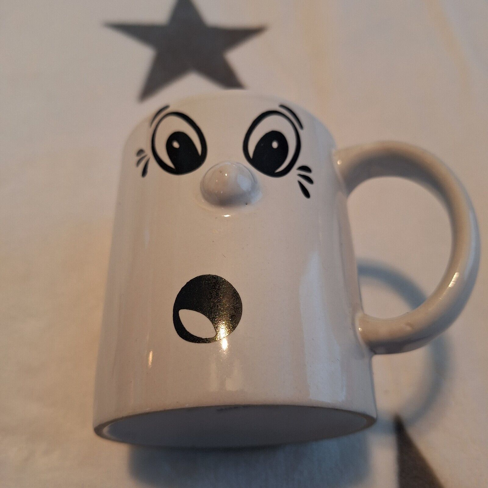 Atico Surprised Scared Face Coffee Cup Mug Funny Face Emotion 3D Nose Ceramic