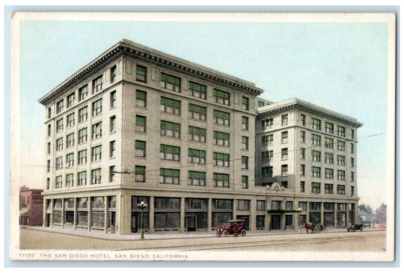 c1920's The San Diego Hotel Exterior Roadside San Diego California CA Postcard