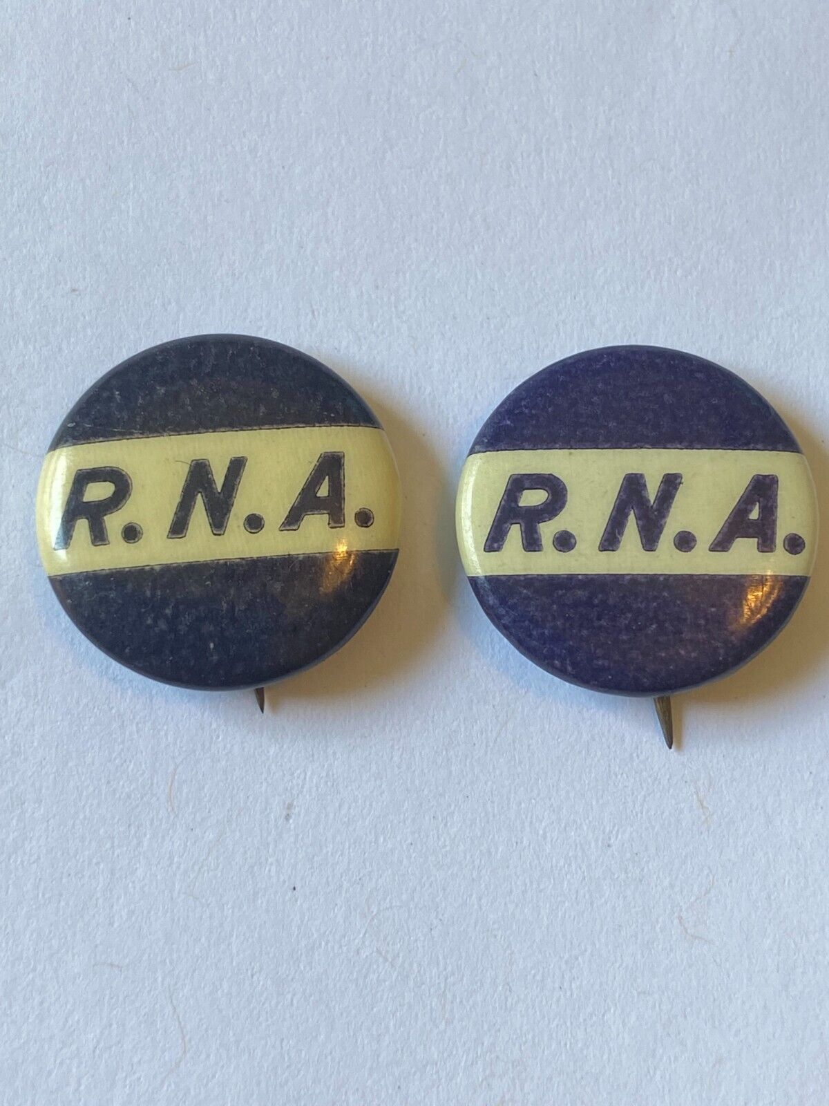 2 R.N.A. Royal Neighbors Of America Celluloid Pin Pinback Buttons