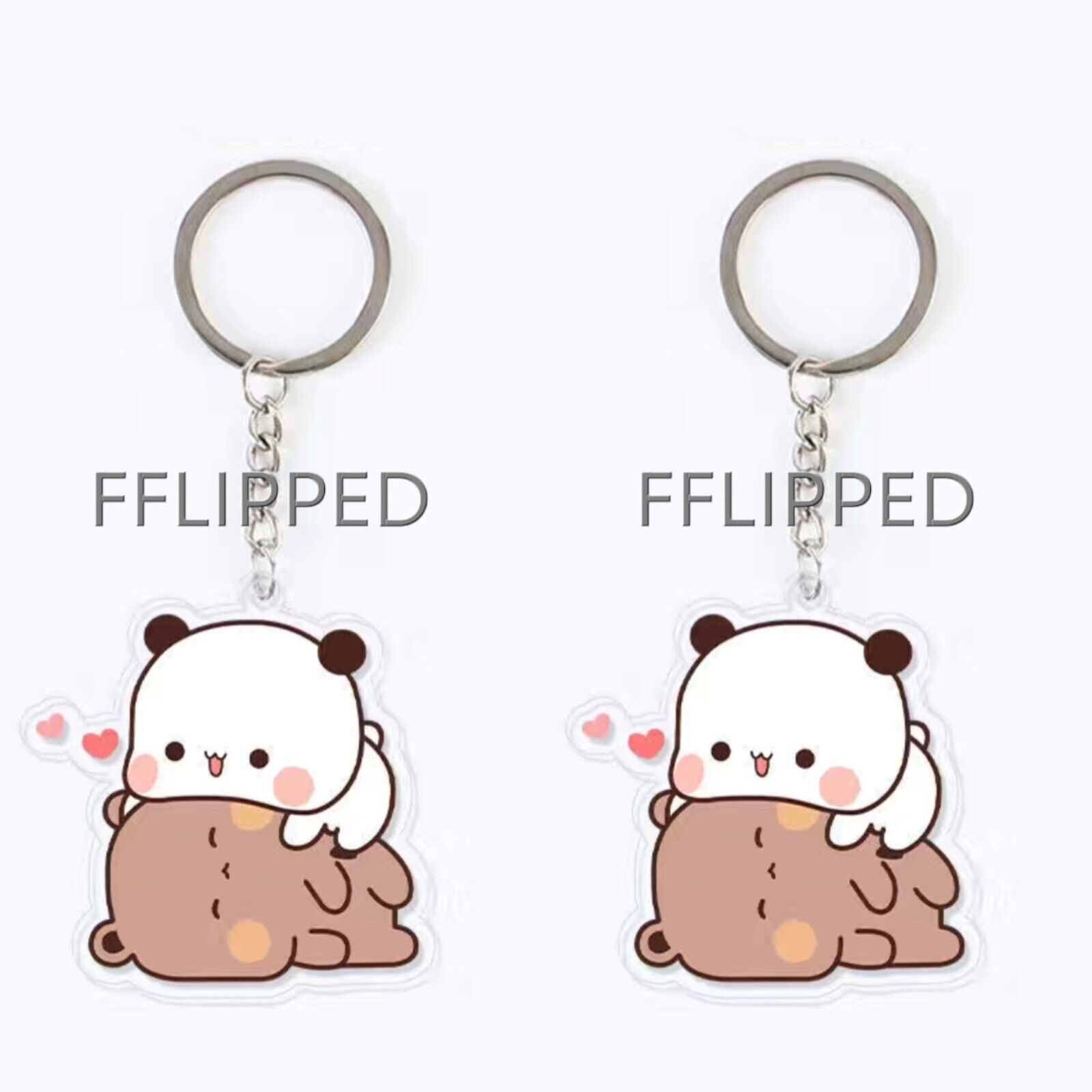 Bubu & Dudu Panda Acrylic Cute Cartoon Bear Keychain, Gift for Couple, Lover, gf