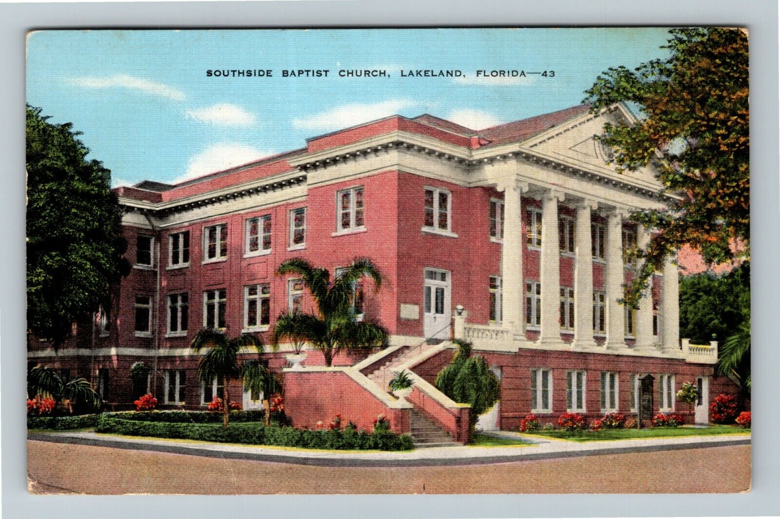 Lakeland FL-Florida Southside Baptist Church Religion Outside Vintage Postcard