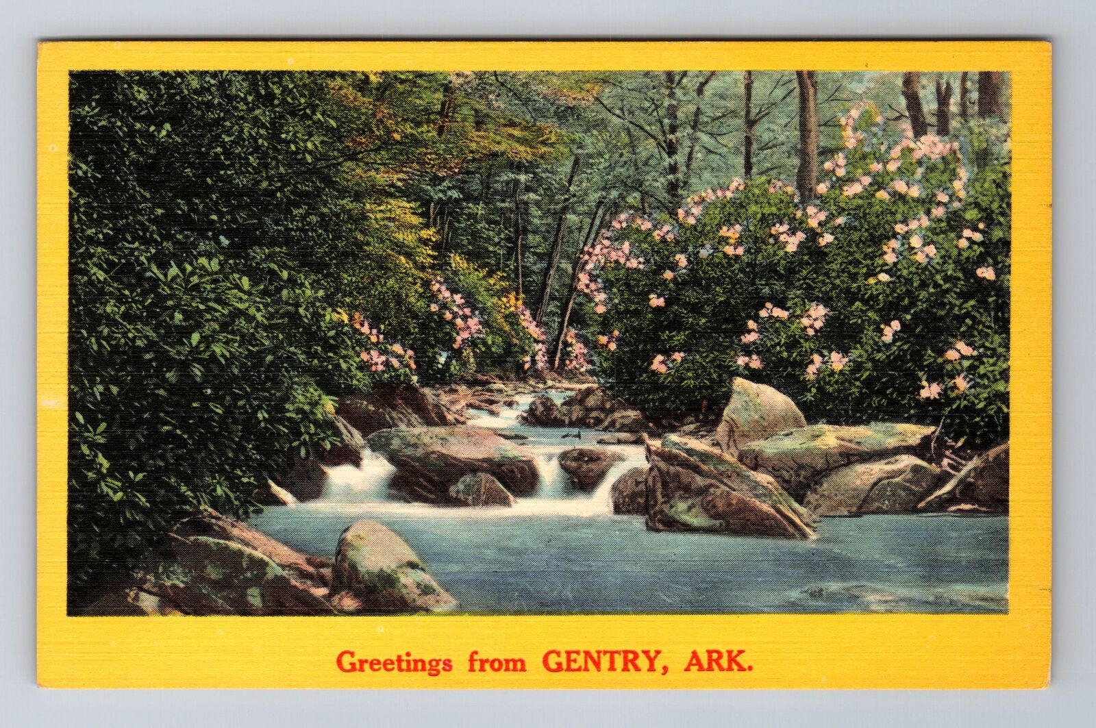 Gentry AR-Arkansas, Scenic Waterfall, Antique, Vintage Souvenir Postcard