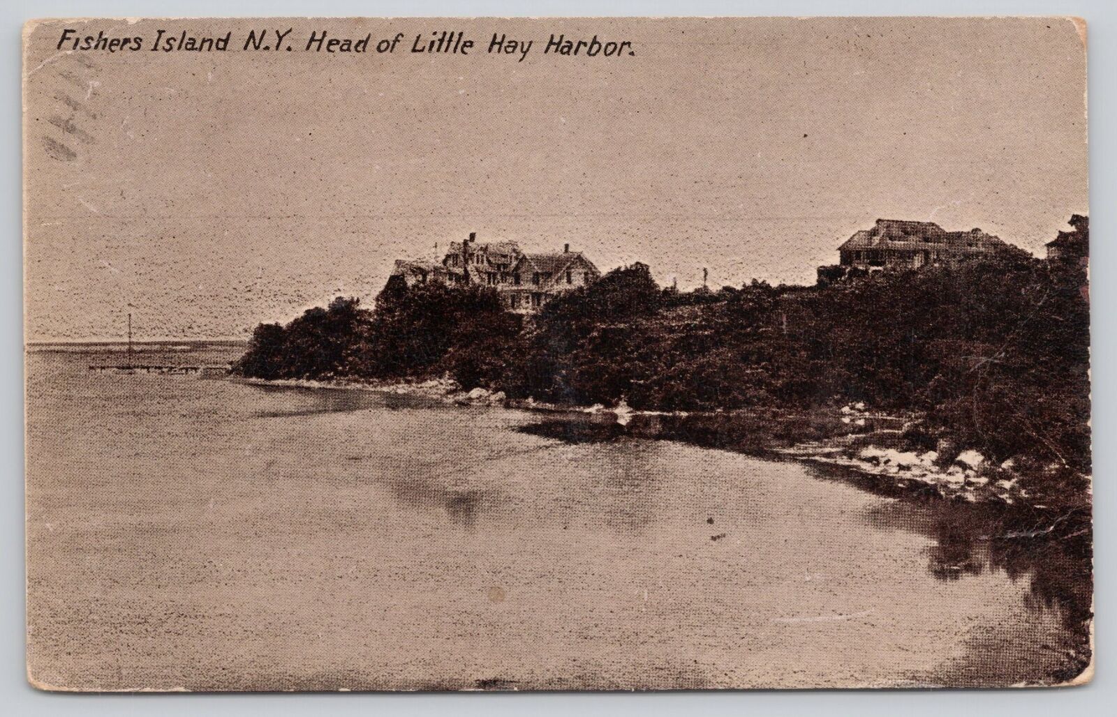 Postcard Fishers Island New York Head Of Little Hay Harbor ca.1911