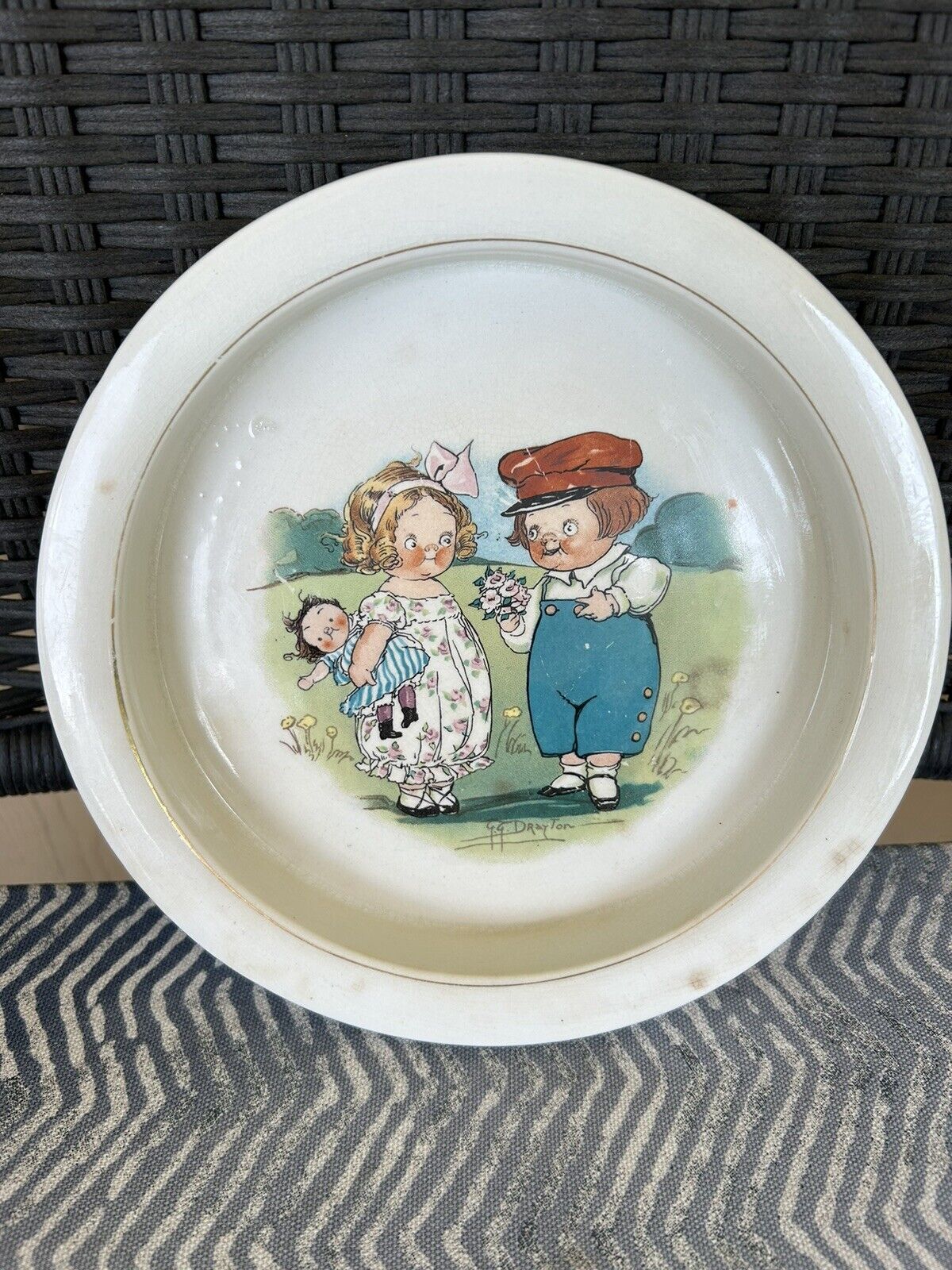 Campbell Soup Kids Baby Dish/bowl Vintage 1920’s 7.75” Grace Drayton Art