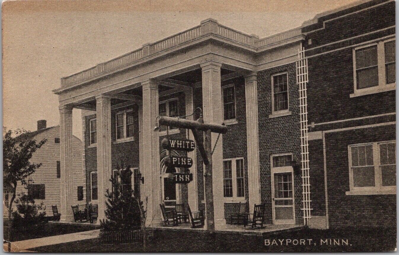 BAYPORT, Minnesota Postcard WHITE PINE INN Hotel Building View c1930s Unused