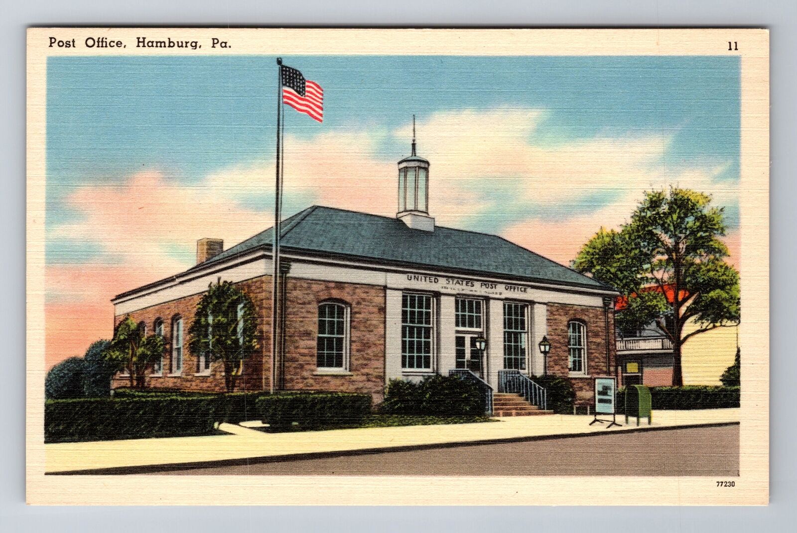 Hamburg PA- Pennsylvania, United States Post Office, Antique, Vintage Postcard