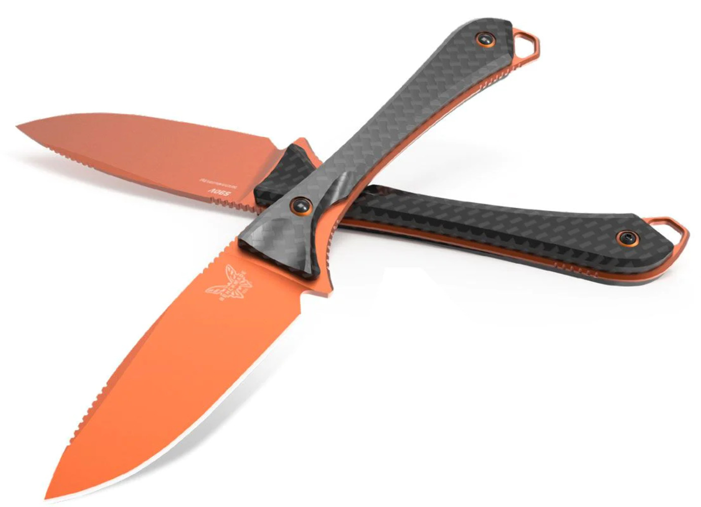 Benchmade Altitude Fixed Blade Knife Orange Cerakote Carbon Fiber (3.08\