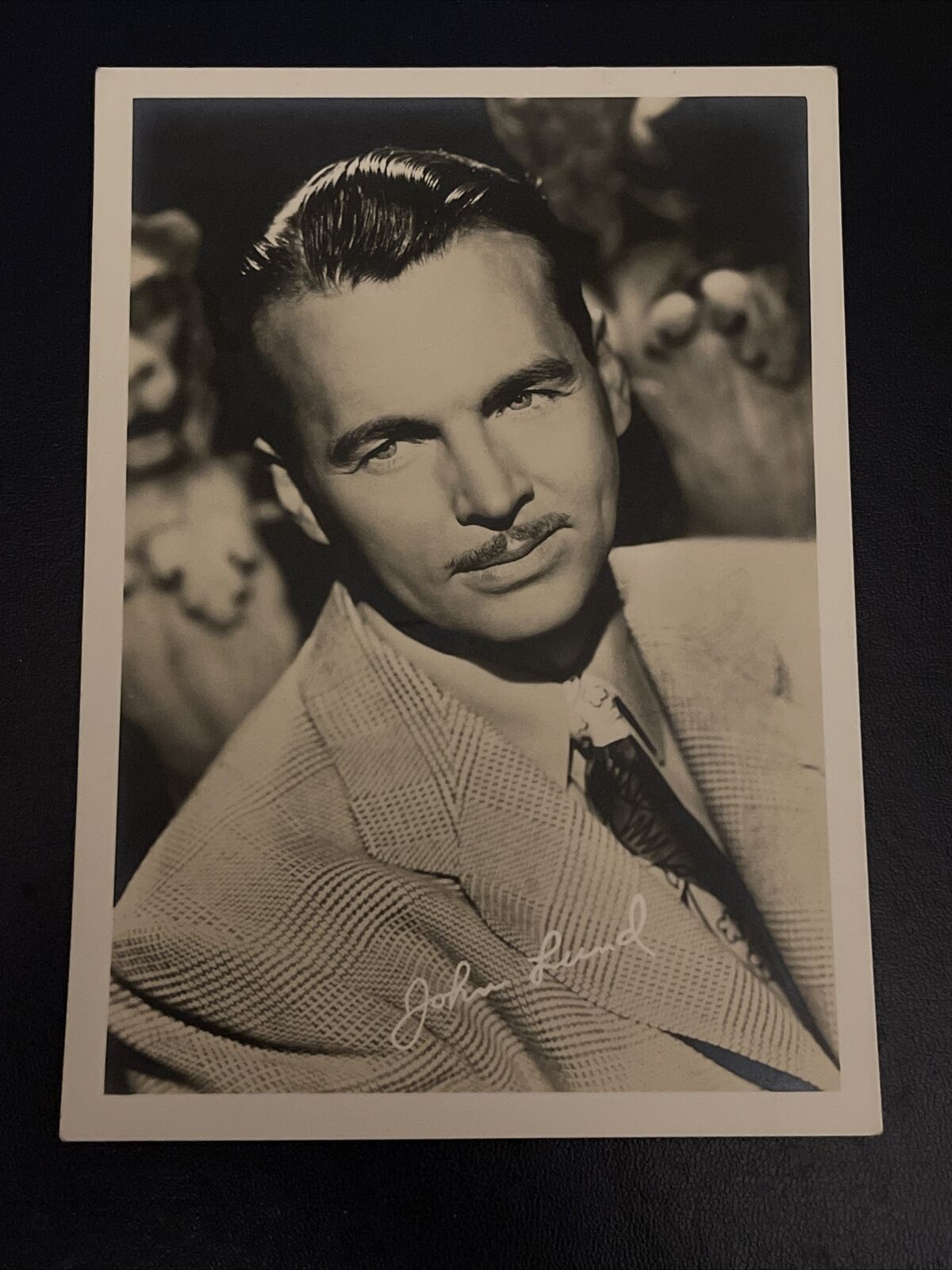 John Lund Press Publicity Photo Fan Card 5x8 Original Printed Signature ~1940s