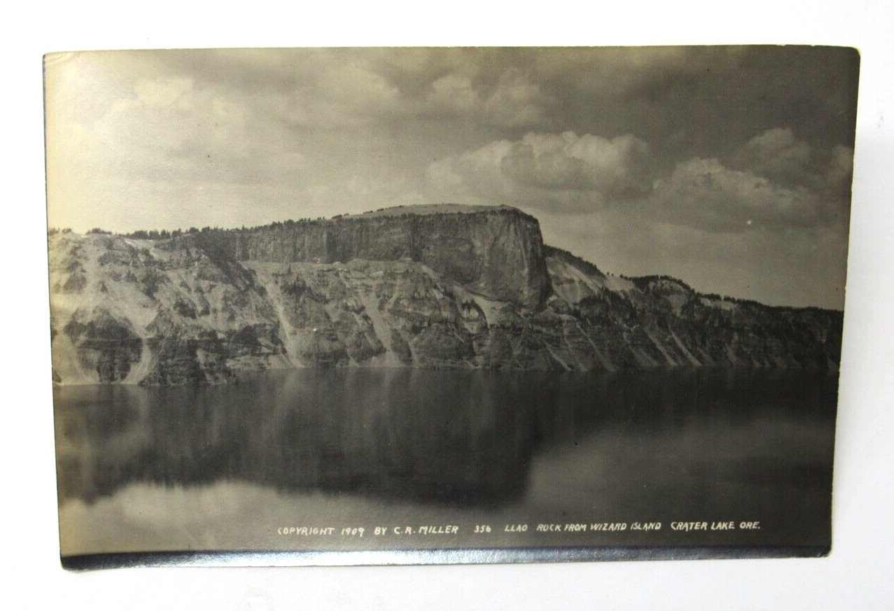 Crater Lake National Park Llao Rock 1909 Photograph by C. R. Miller Klamath OR
