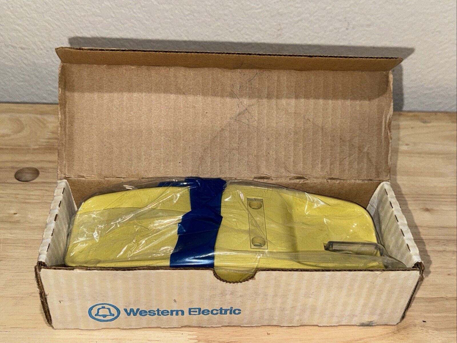 Western Electric NOS Yellow Trimline Push Button Telephone Base Only