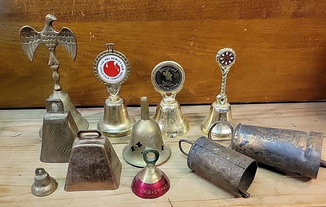 Mixed lot of vintage Bells. Assorted Materials