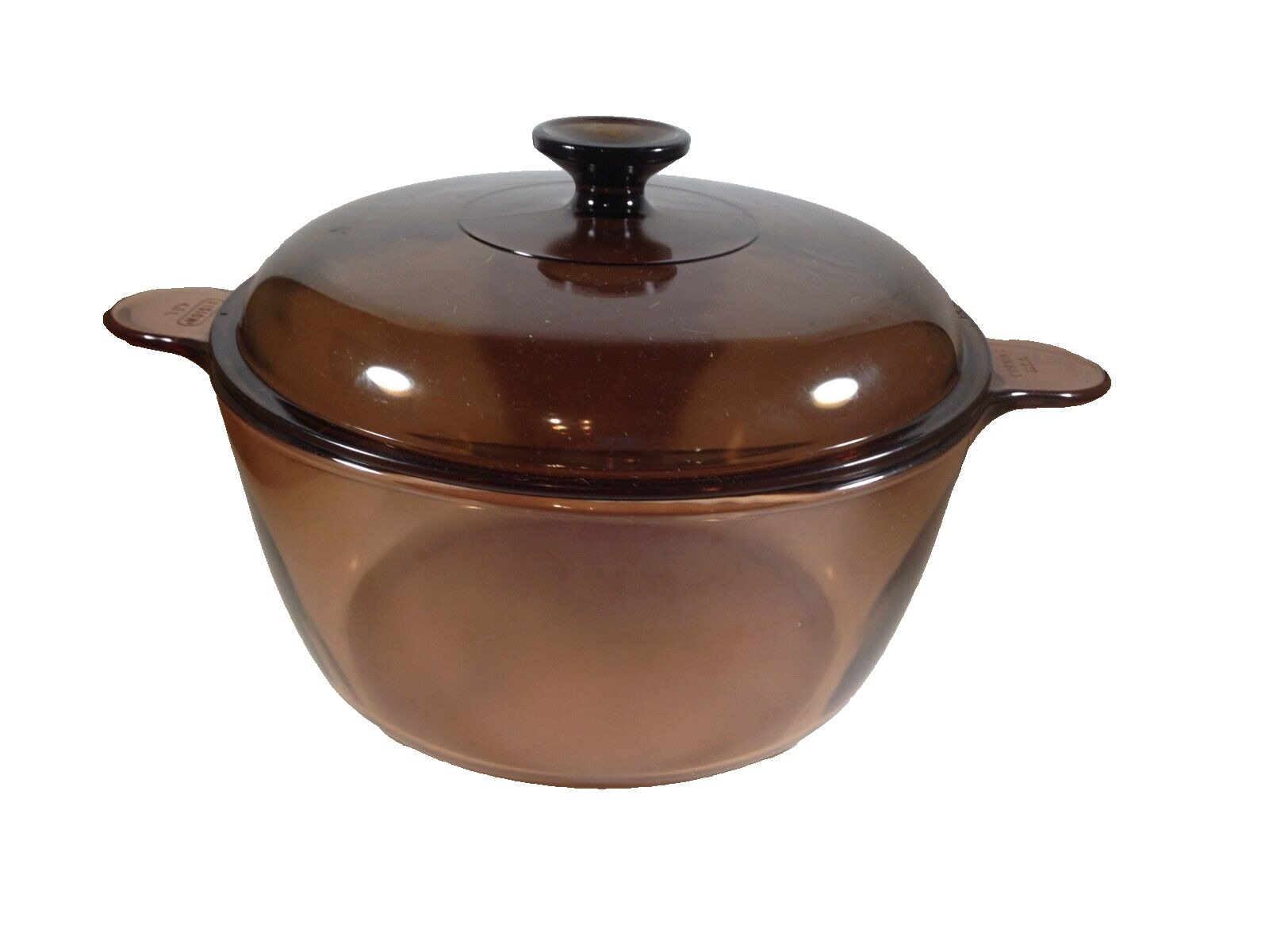 Vintage Corning Visions Vision Ware Amber Dutch Over 4.5L Cookware with Lid