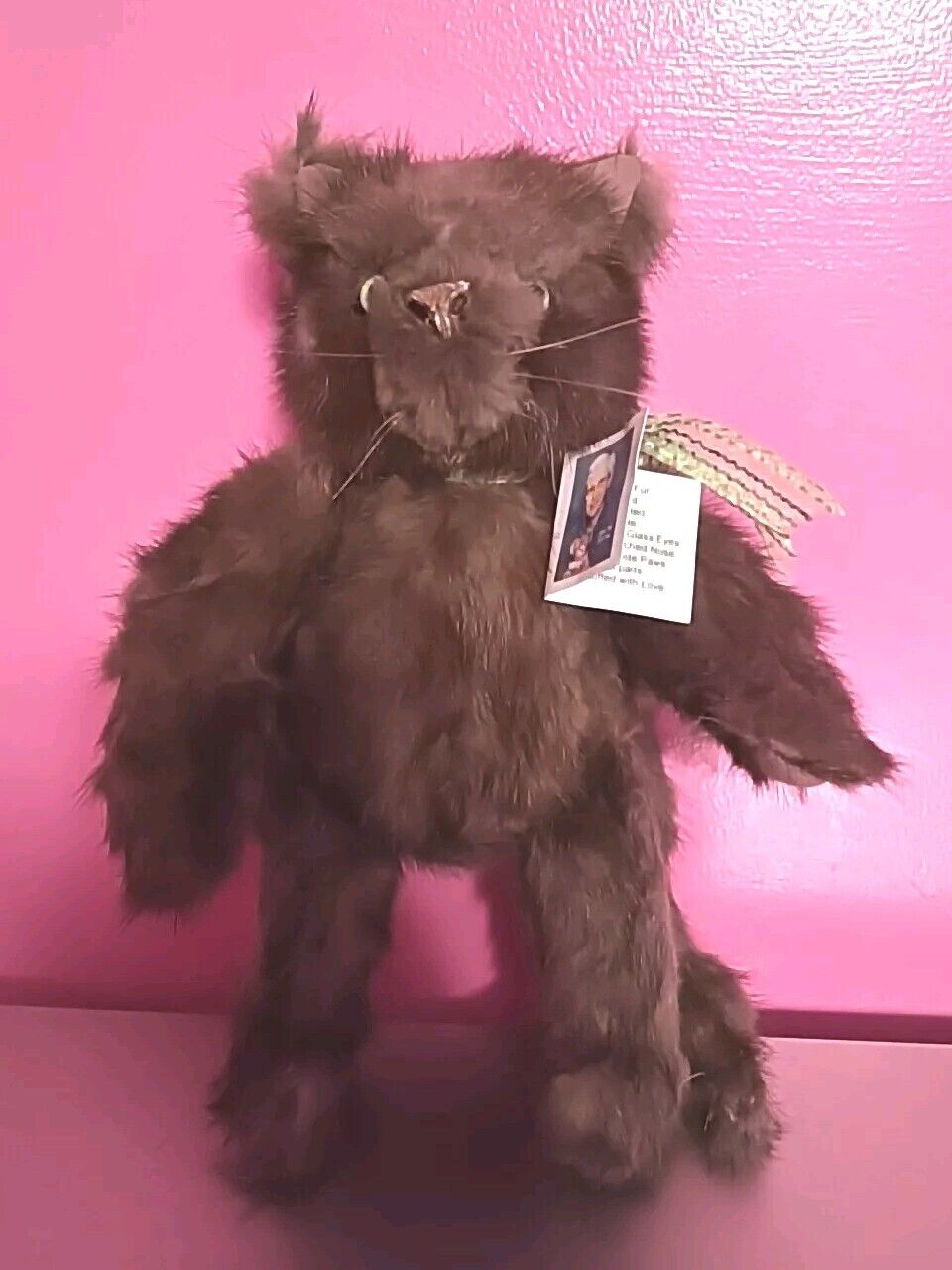 PRFect Pals Hand Made Cat Recycled Materials Jointed 14 Inches Tall