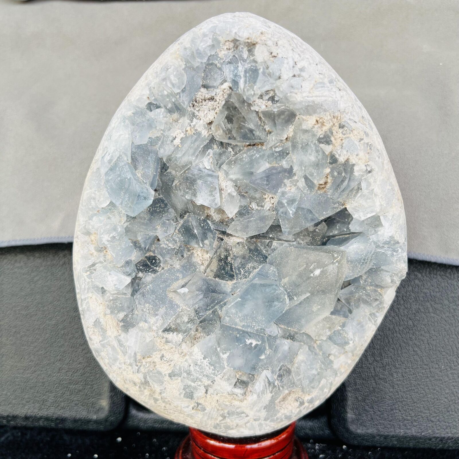 Natural Beautiful Blue Celestite Crystal Geode Cave Mineral Specimen Aura 11.1LB