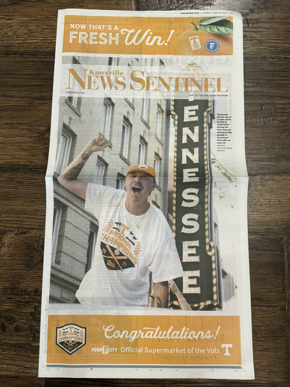 Tennessee Vols Baseball Knoxville News Sentinel Parade 8 Page Newspaper