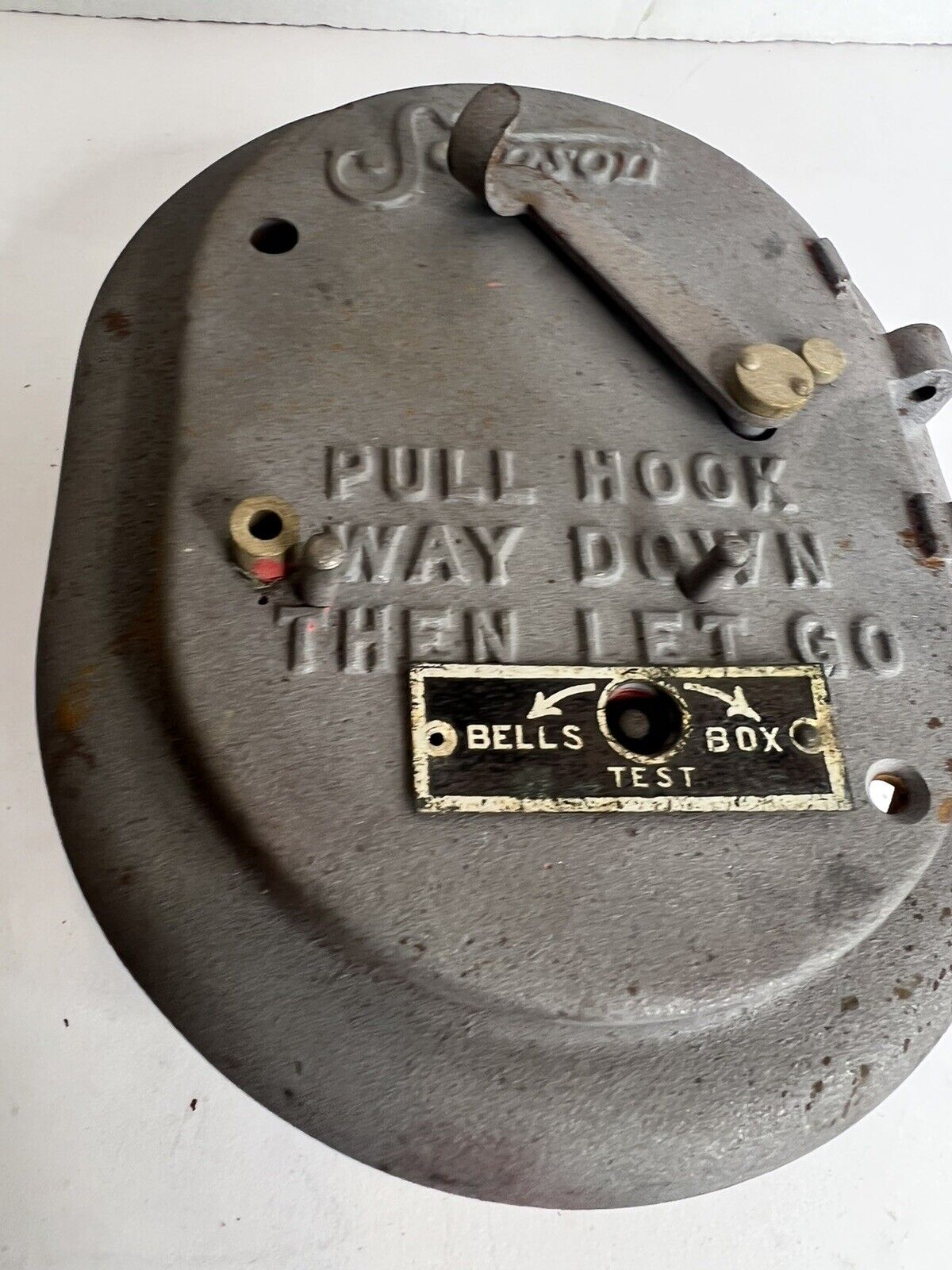 samson fire alarm Vintage Decor pull hook bell box test, W Parts