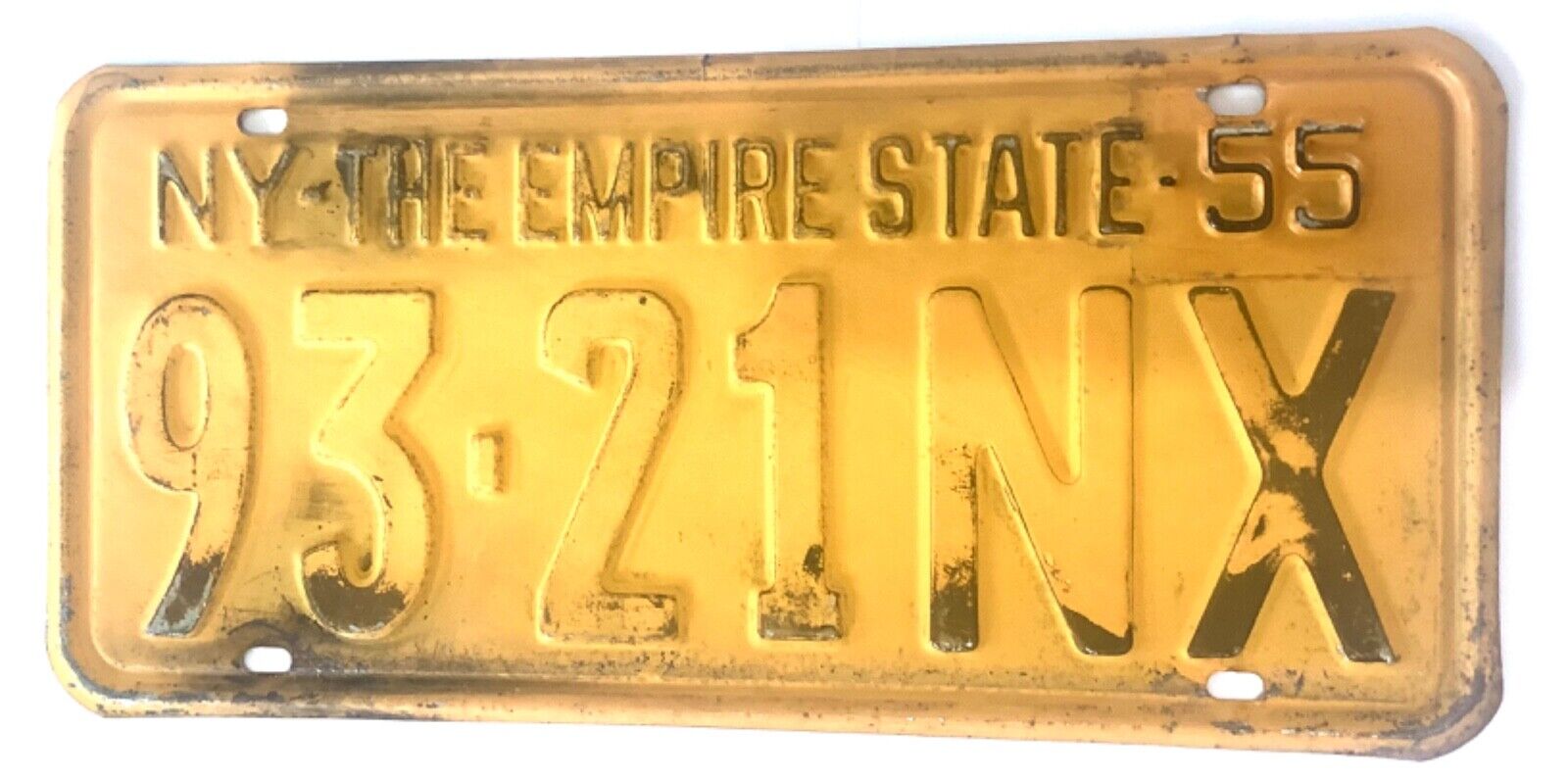 1955 New York License Plate Vintage
