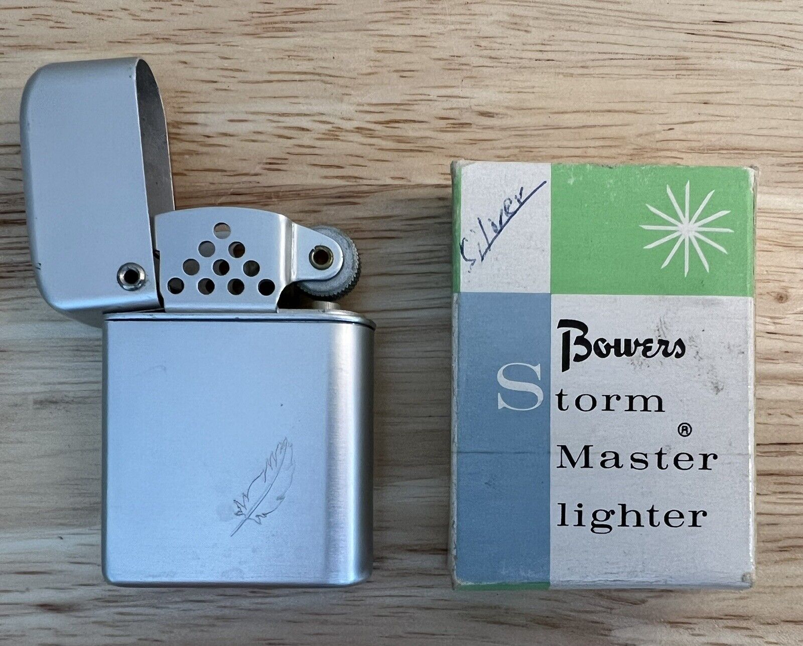 Vintage Storm Master Silver Tone Cigarette Lighter, Used But NICE Fast Shipping