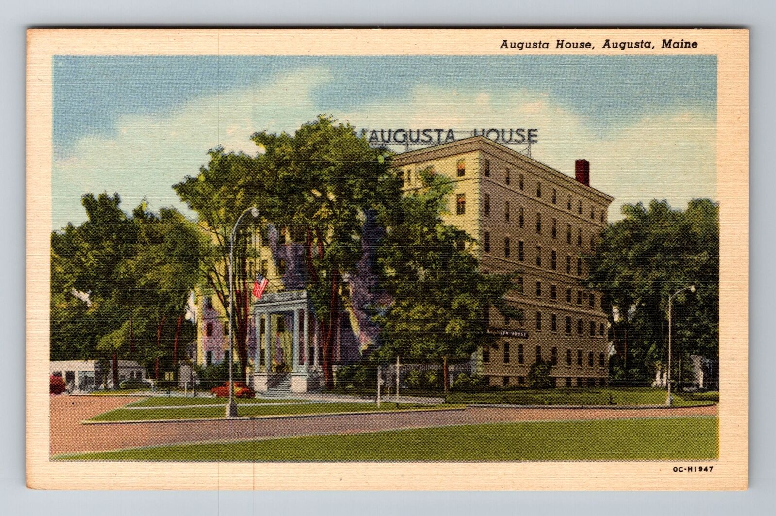 Augusta ME-Maine, Augusta House, Antique, Vintage Souvenir Postcard