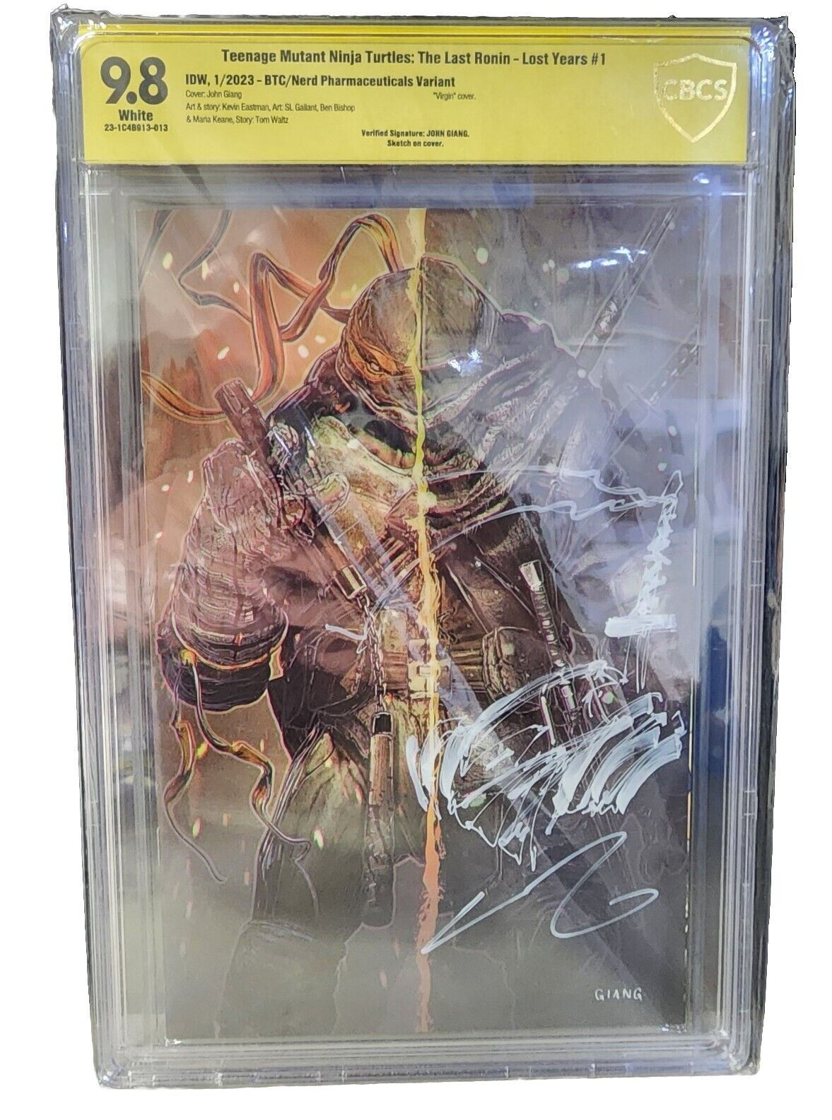 TMNT Last Ronin Lost Years #1 Virgin  Giang SIGNED W Ronin SKETCH CBCS 9.8