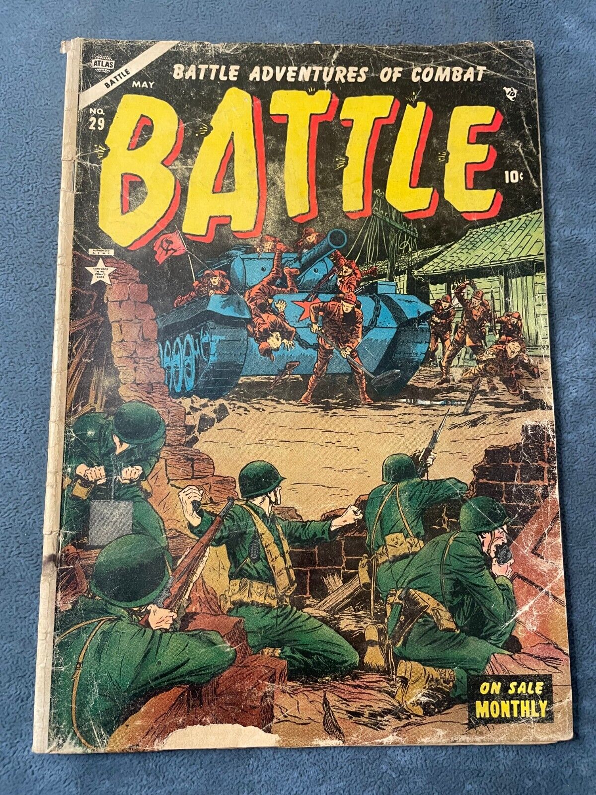 Battle #29 1954 Atlas Comic Book Golden Age Korean War Low Grade FR/GD