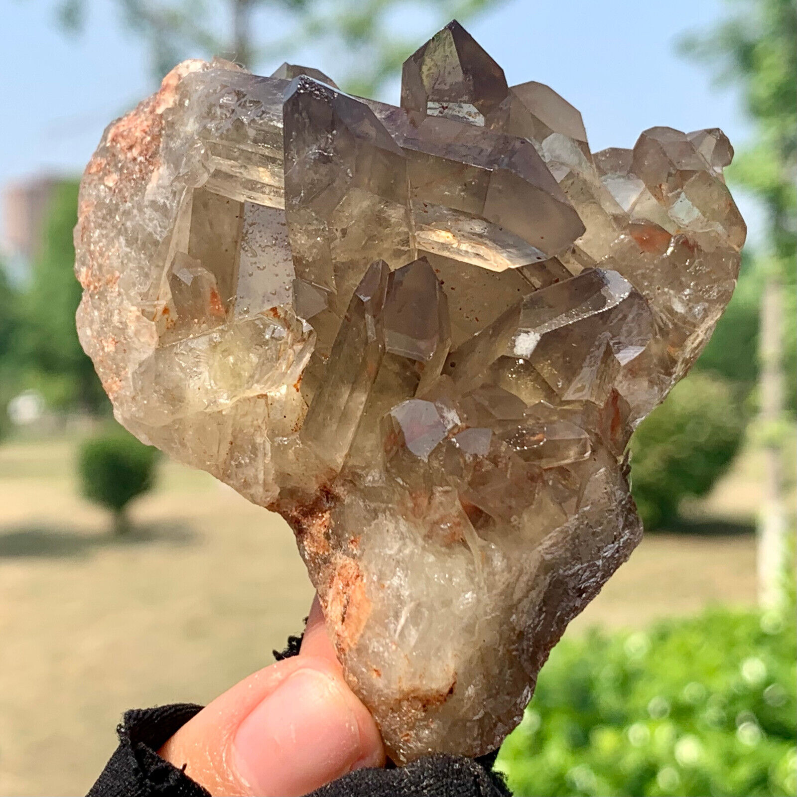 107G  Natural Himalayan Black Smoked Crystal Meditation Energy Crystal cluster
