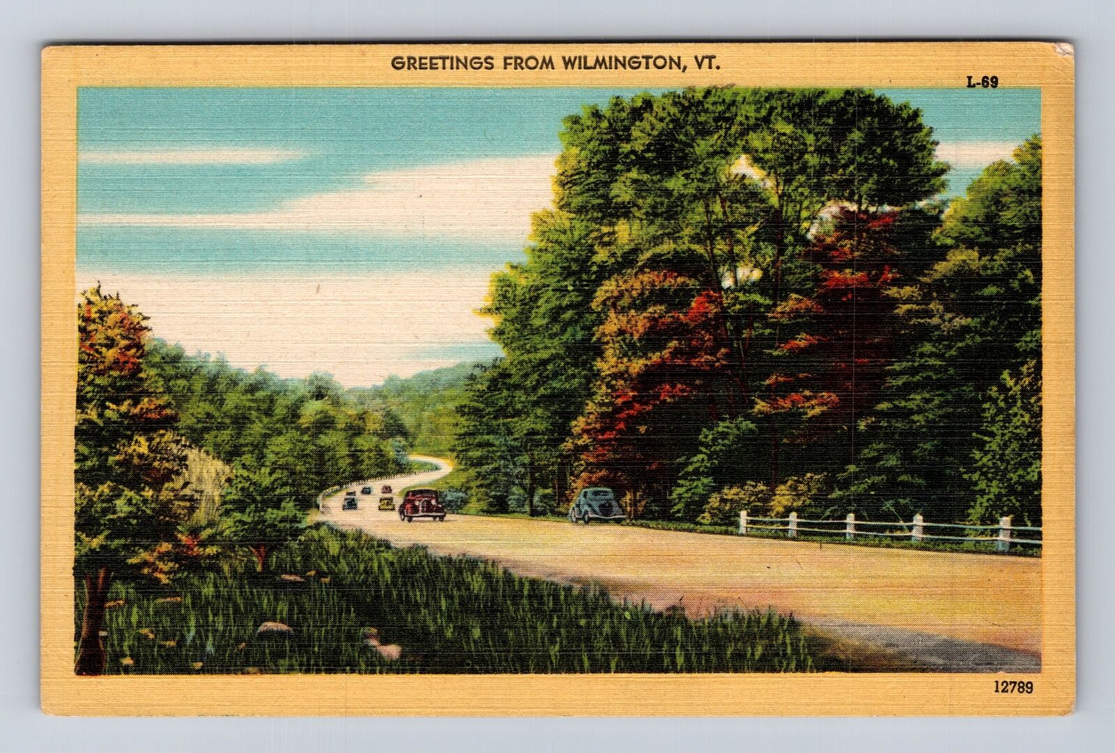 Wilmington VT- Vermont, Scenic Road, Antique, Vintage Souvenir Postcard