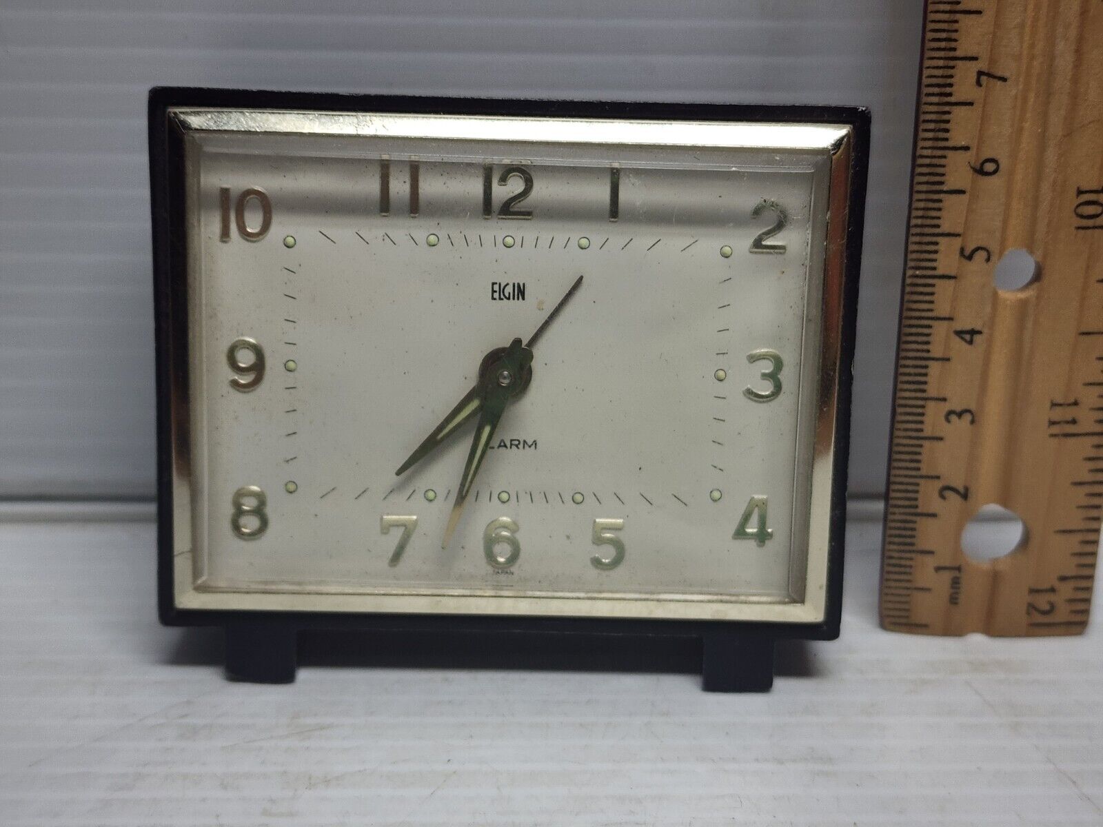 Vintage Elgin Desk Clock With Alarm Winds Runs Works