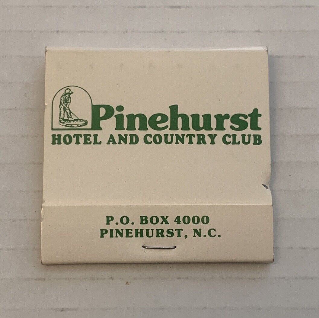 Vintage Pinehurst Hotel And Country Club Matchbook Full Unstruck Ad Souvenir