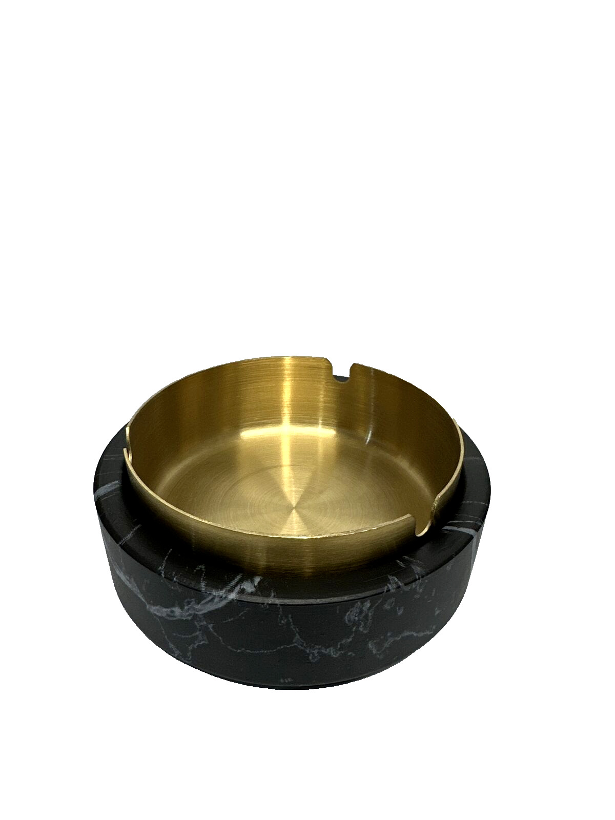 Ceramic Stainless Steel Ashtray,4.5”,Black,Gold, Brand New, Washable, Boxed,4.5”