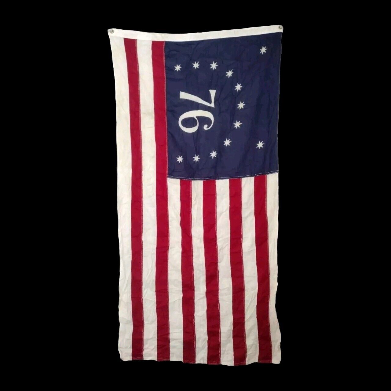 Vintage 76 Bennington American Flag 1776 Linen 56” x 28” Valley Forge 13 Star 