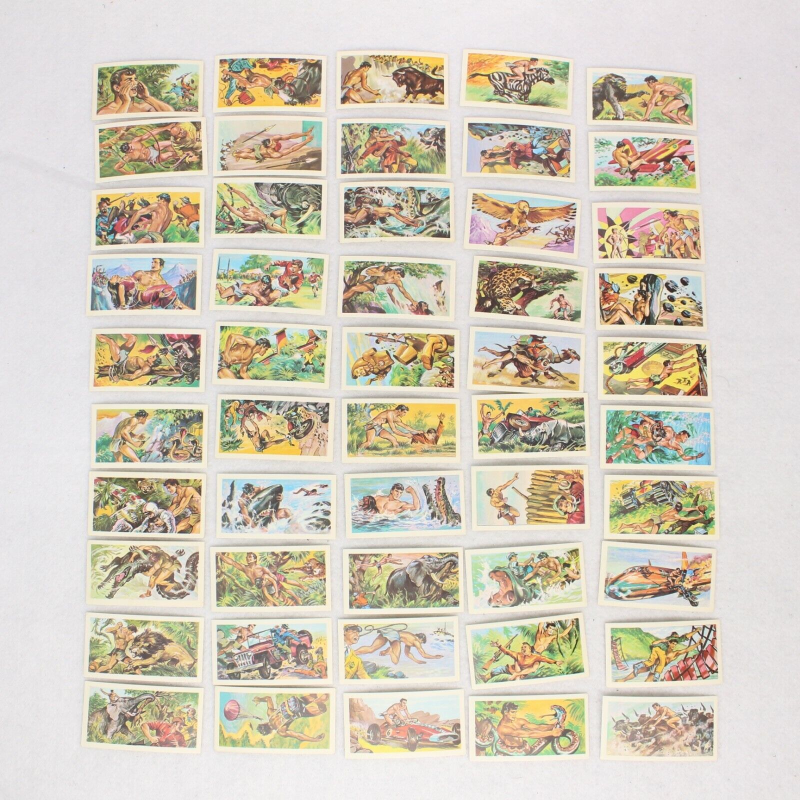 Vintage 1966 Tarzan Complete Series Set 1-50 Gum Trading Cards Banner Prod. Inc.