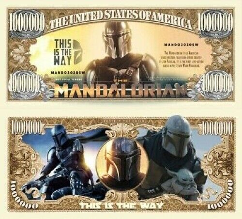 Star Wars Mandalorian Mando 50 Pack Collectible Novelty 1 Million Dollar Bills