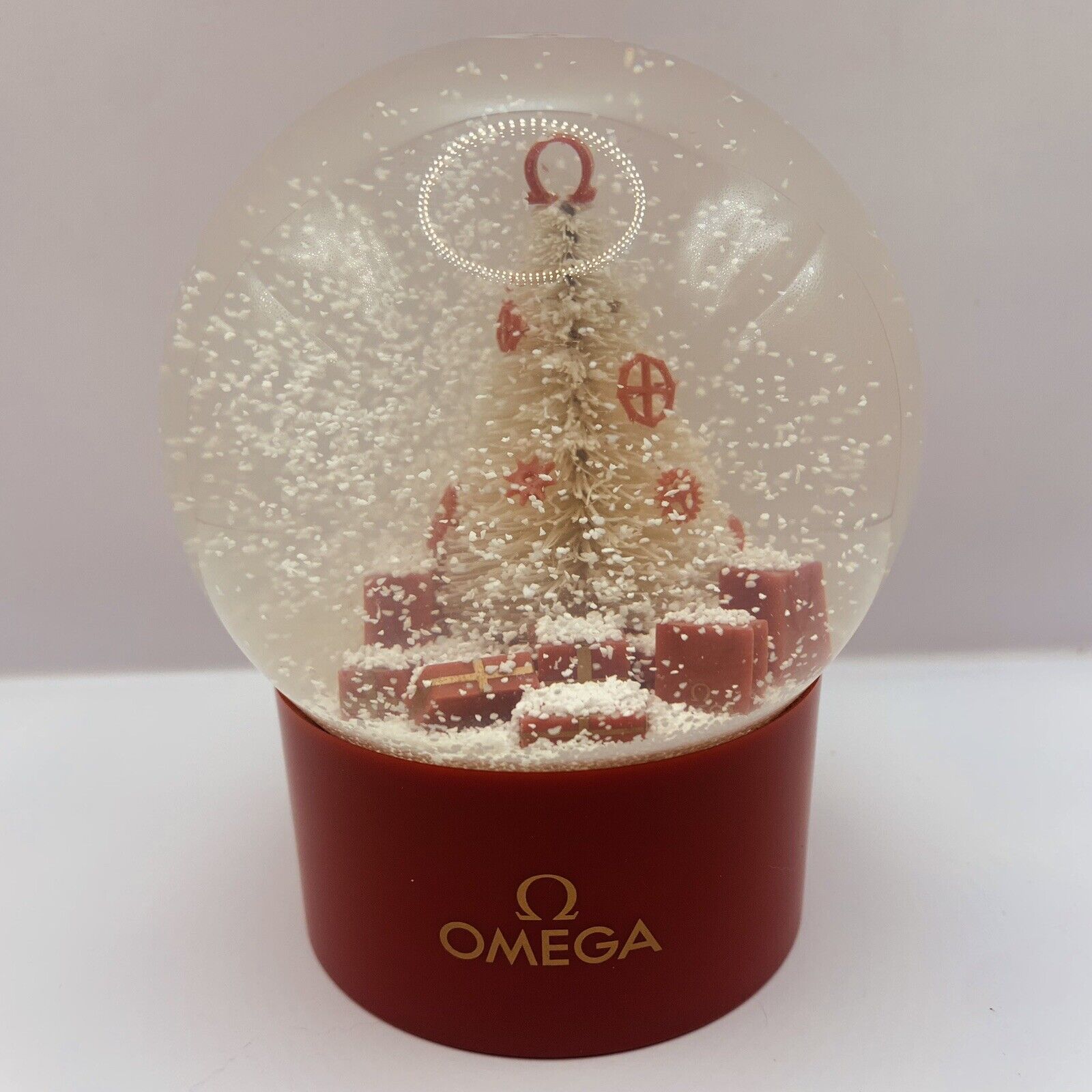 Rare OMEGA Watchmaker Christmas Tree Snow Globe